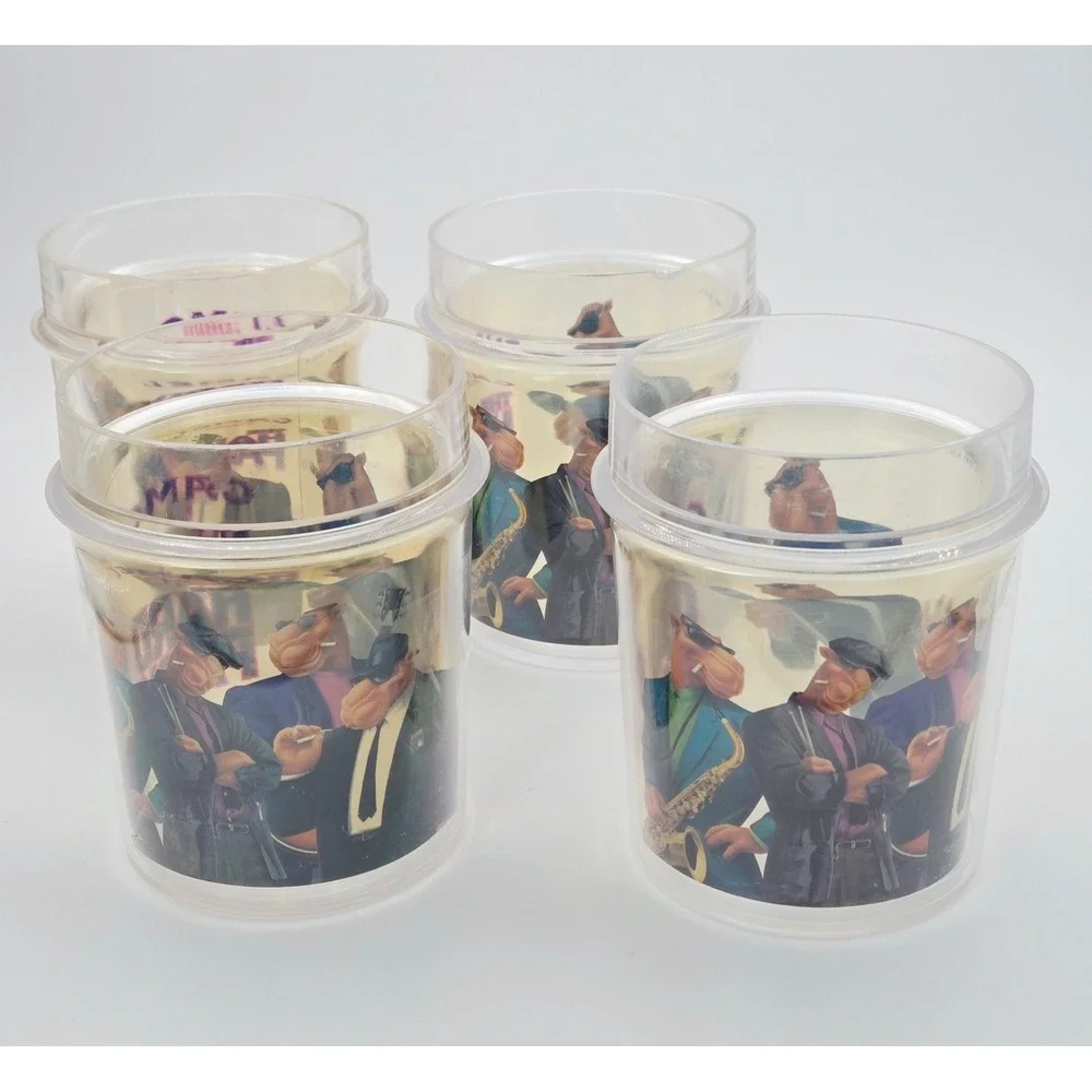 Vintage 1991 Joe Camel The Hard Pack Plastic Cups Set of 4 RJRTC Advertising